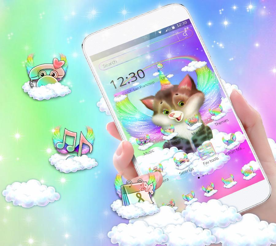 Fuzzy Cute Unicorn Cat Theme