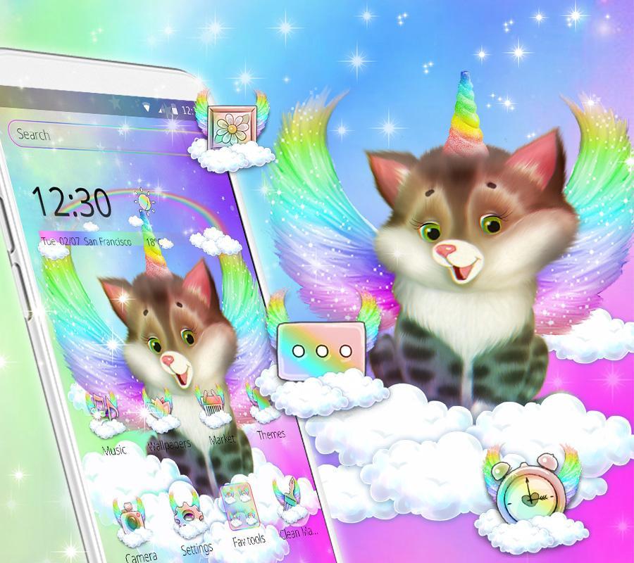 Fuzzy Cute Unicorn Cat Theme