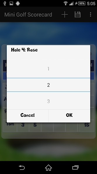 Mini Golf Scorecard