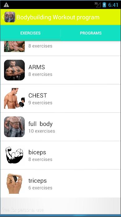 Bodybuilding Workout program