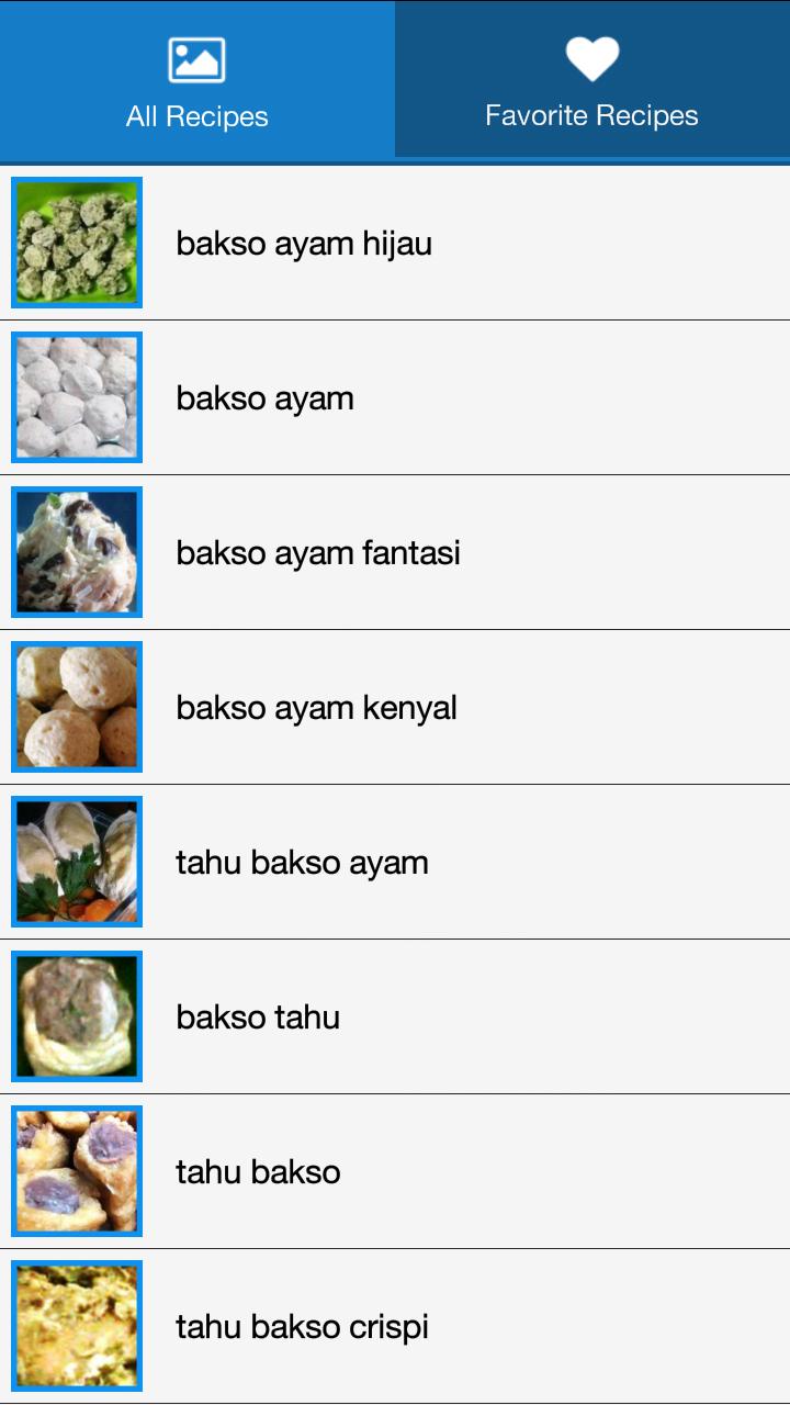 Resep Bakso Pilihan