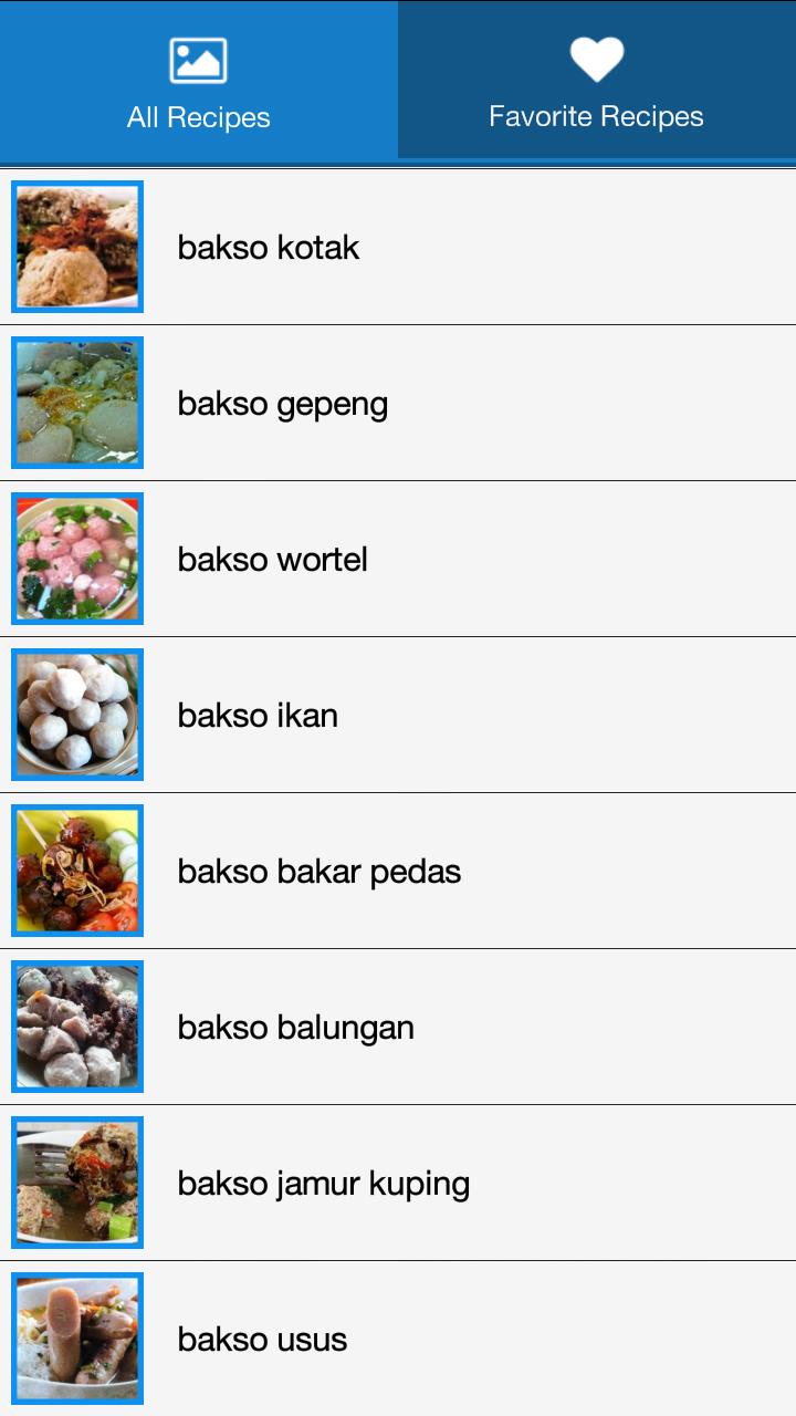Resep Bakso Pilihan