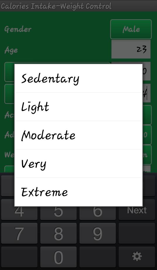 Calories Calc-Weight loss