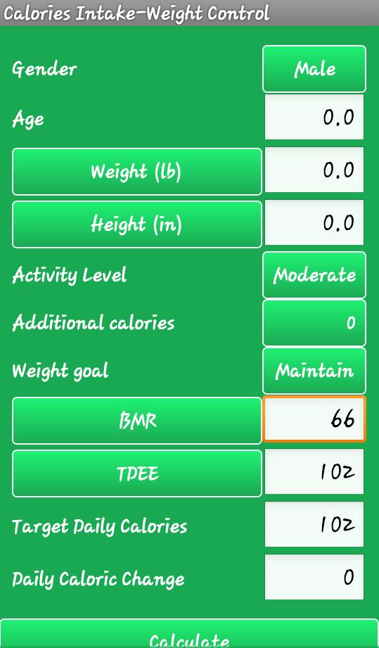 Calories Calc-Weight loss