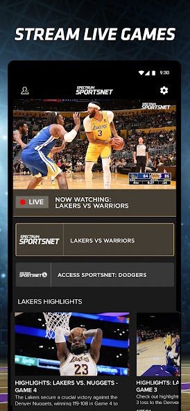 Spectrum SportsNet: Live Games