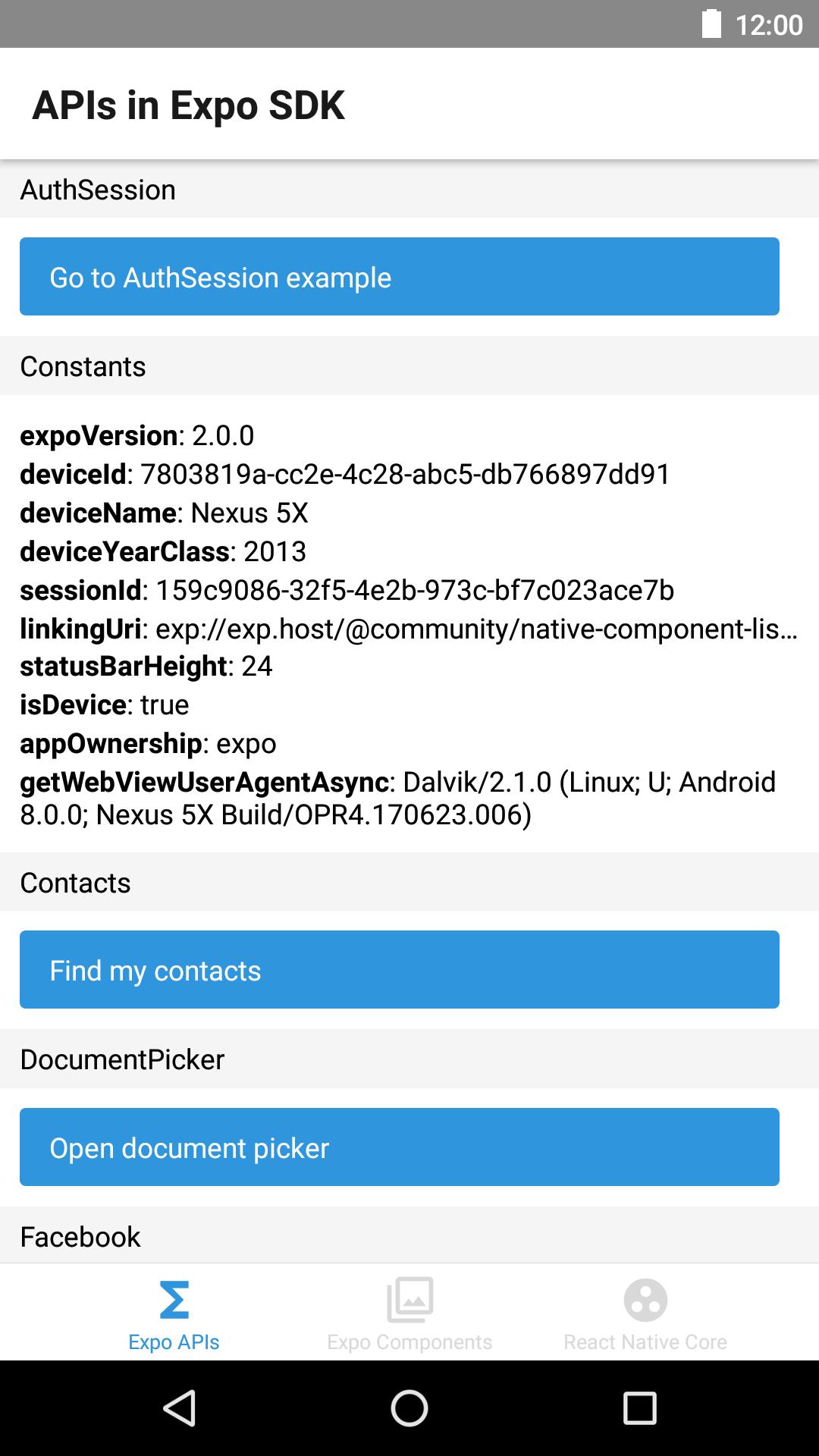 Expo APIs
