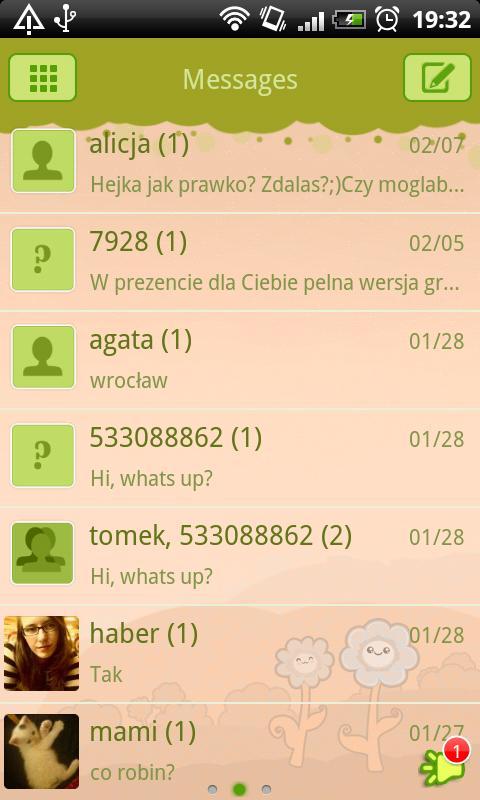 GO SMS Pro Sweet Spring Theme
