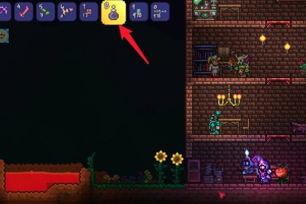 Strategies for making potions for anti-magma in Terraria 