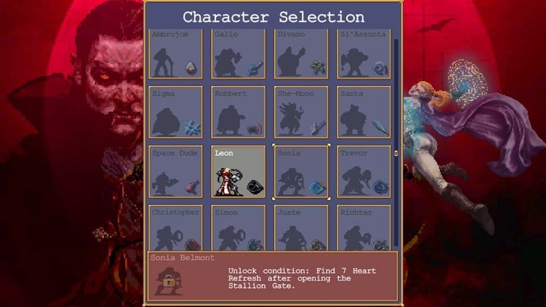 How to unlock Sonia Belmont in Vampire Survivors Ode to Castlevania 