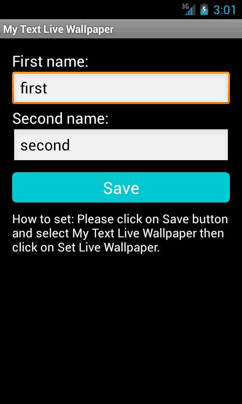 My Text Live Wallpaper