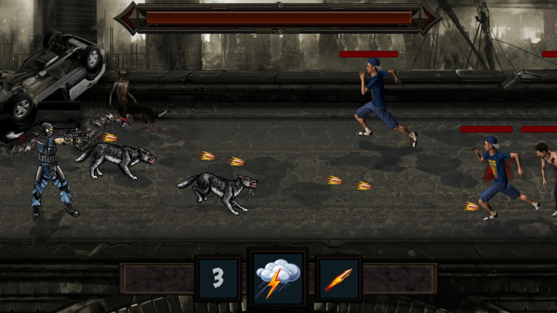 Zombie invasion : shooting games 2d