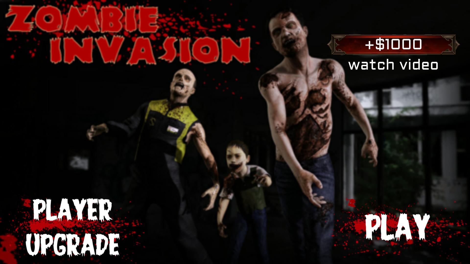 Zombie invasion : shooting games 2d