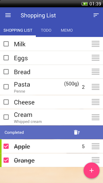 Shopping list - check list