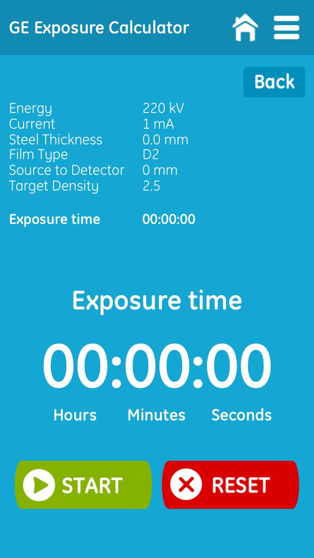 GE Film Exposure Calculator