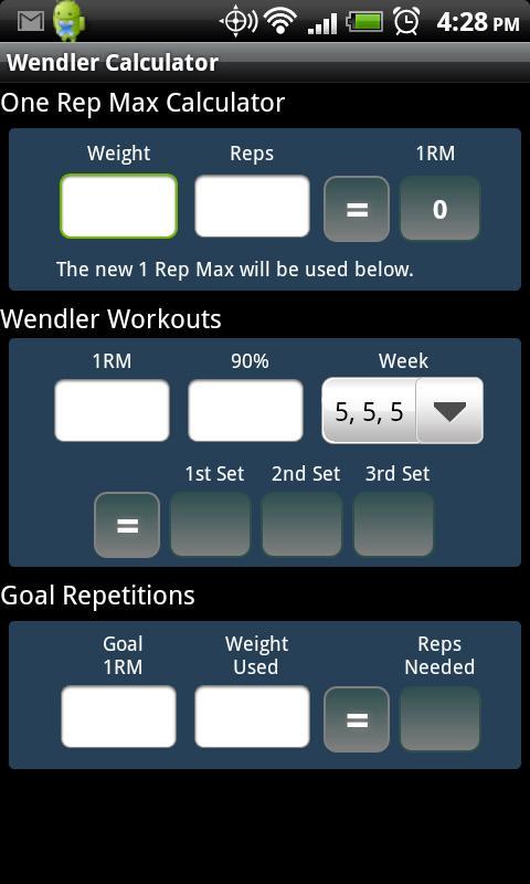 Wendler Calculator