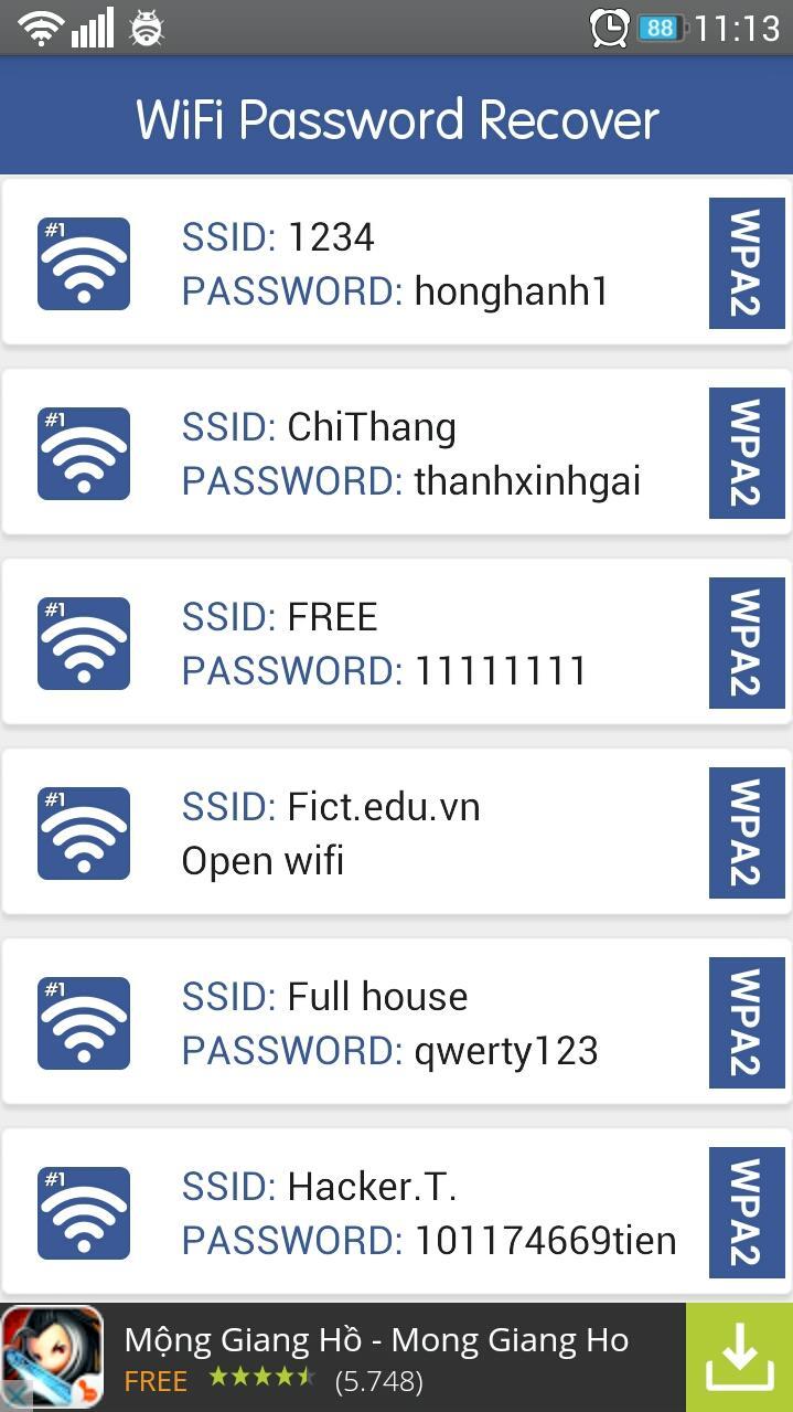 Wifi Password Recovery FREE