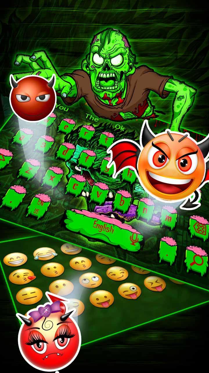 Green Zombie Skull Graffiti