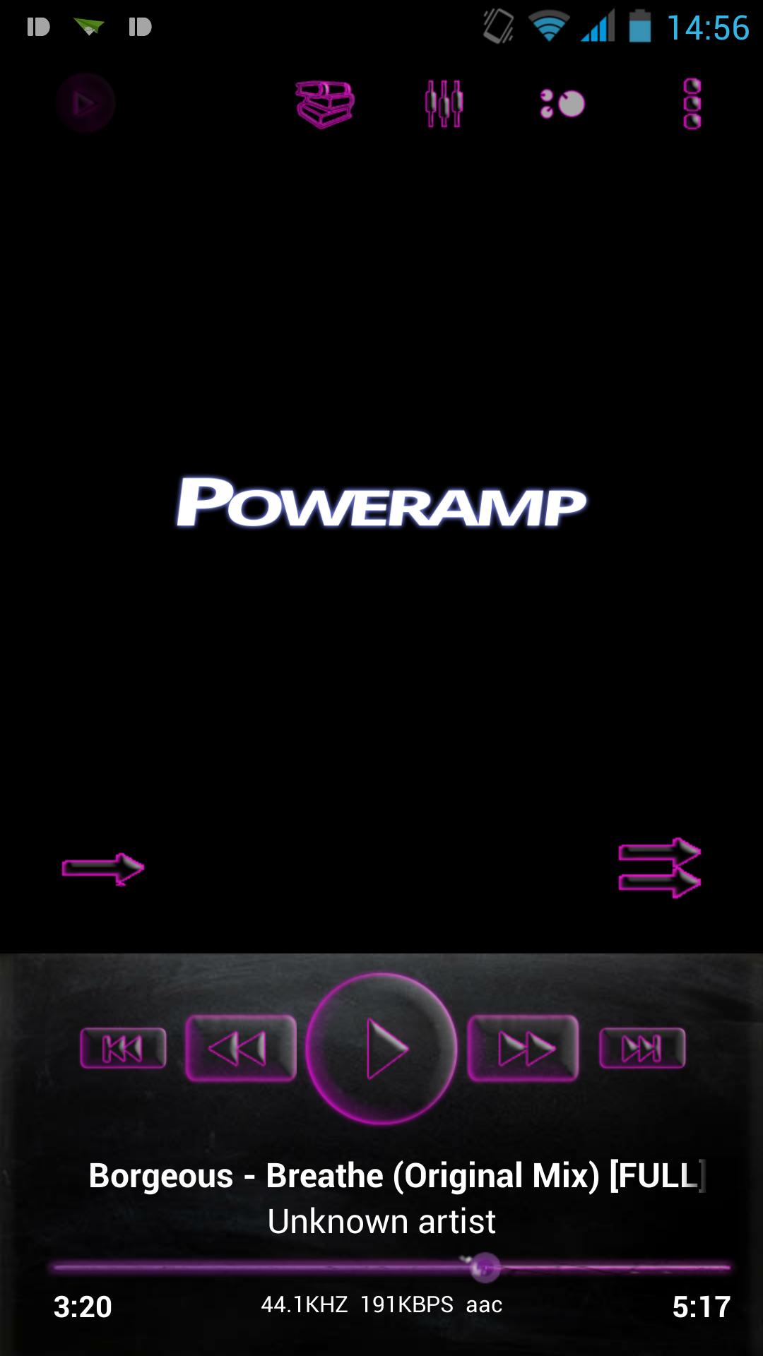 Poweramp Skin Pink Glass