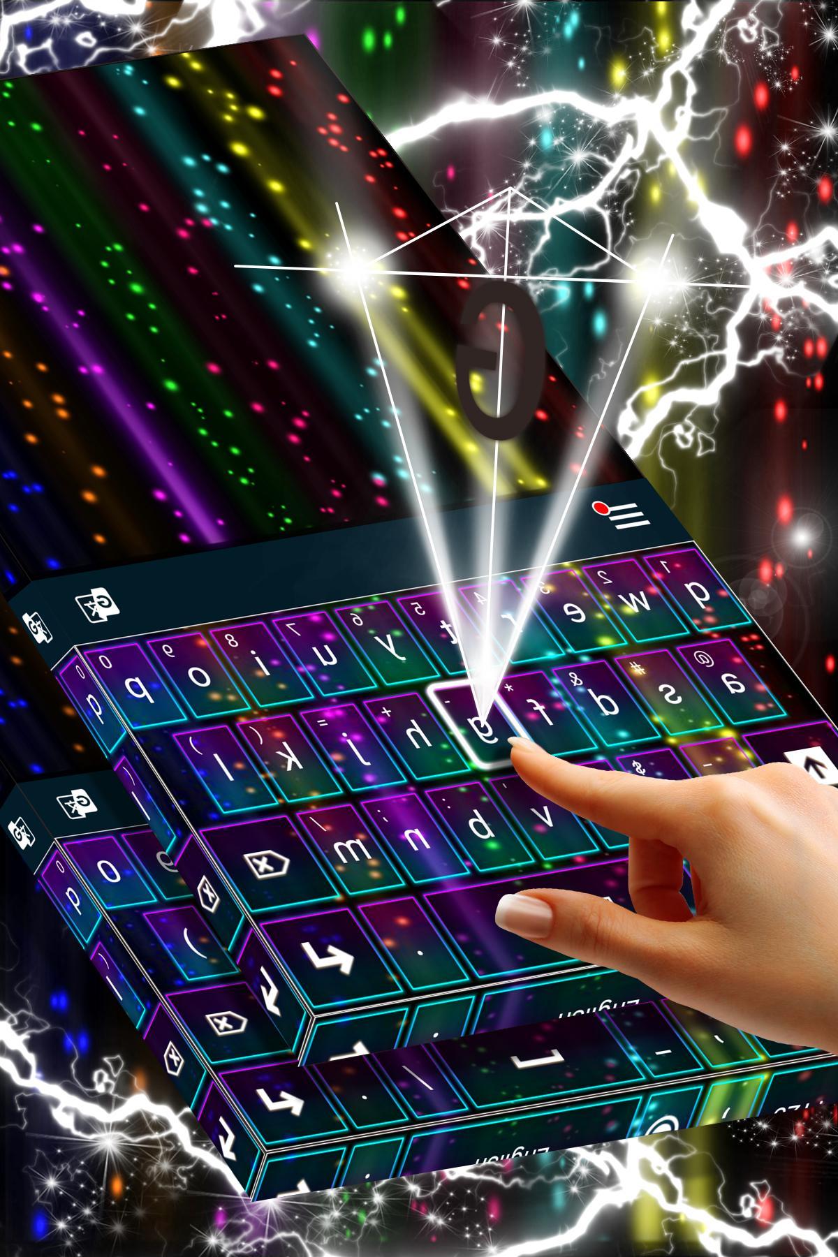 Rainbow Neon Keyboard Theme