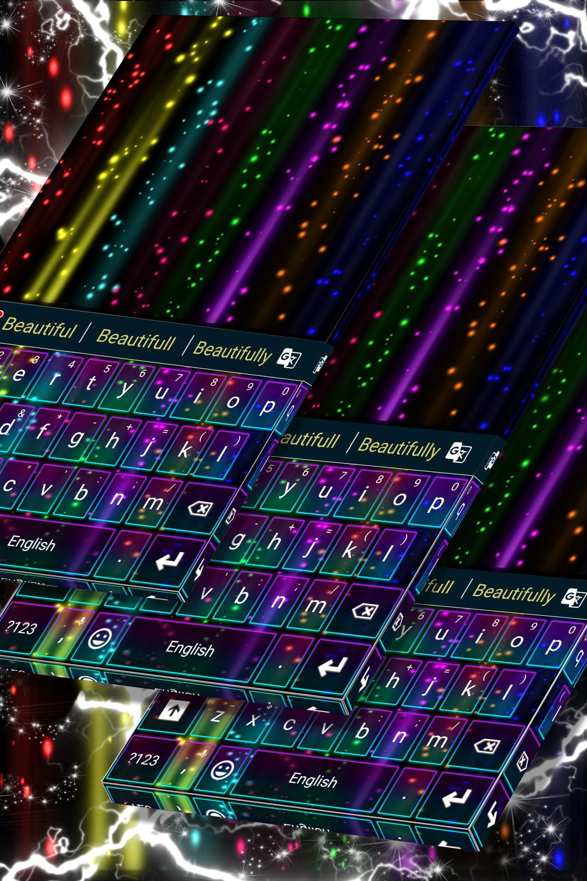 Rainbow Neon Keyboard Theme