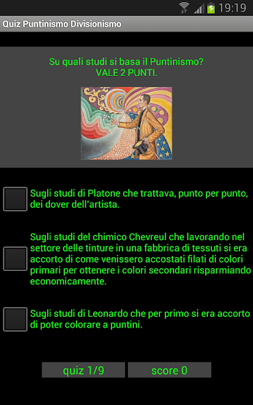 Puntinismo Divisionismo Quiz