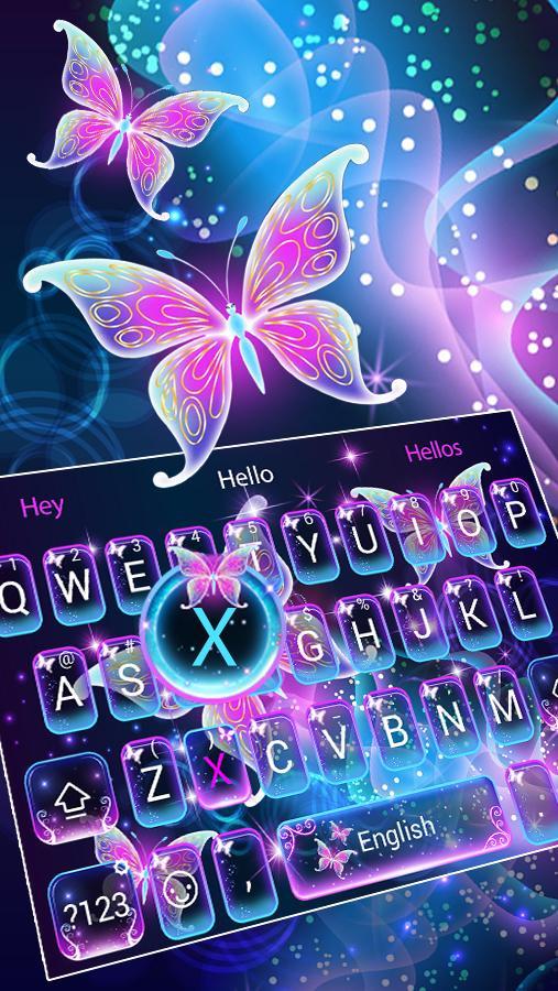 Neon Butterfly Keyboard