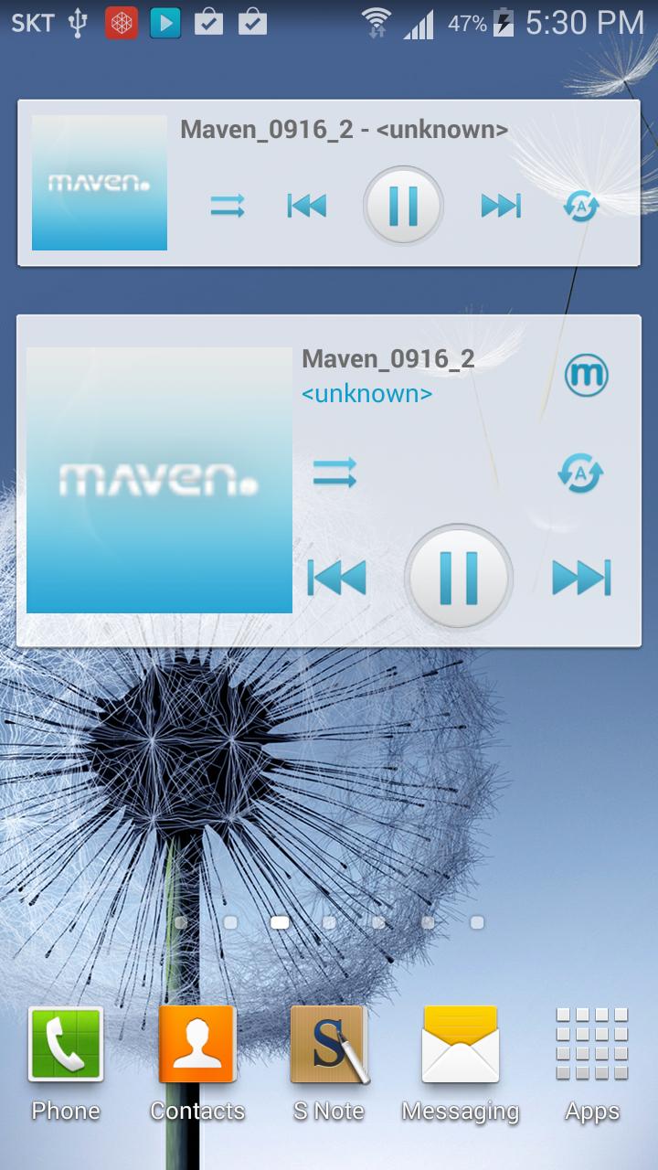 MAVEN Player Blue Widget