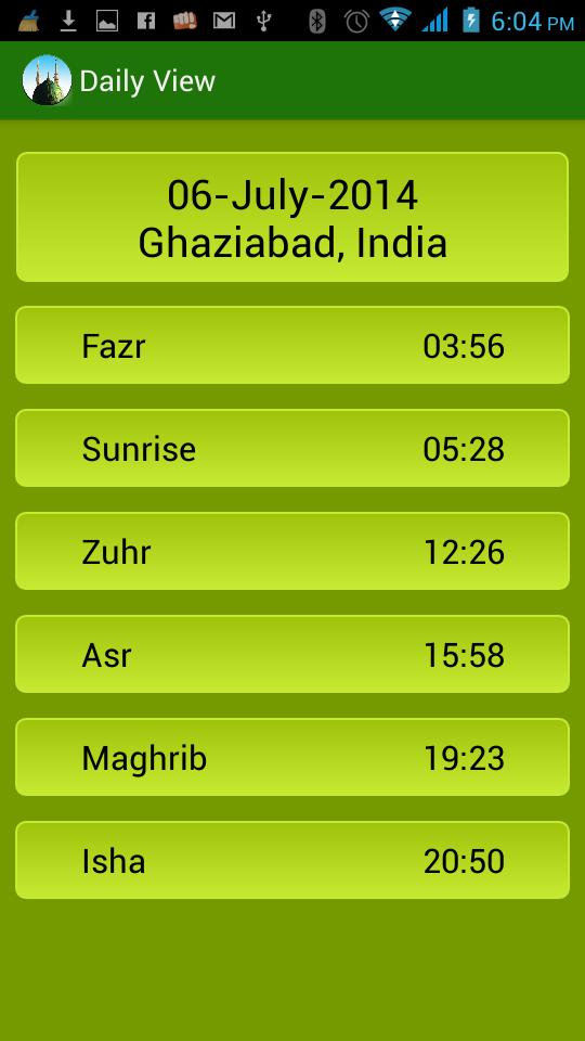 Islamic Prayer Timings