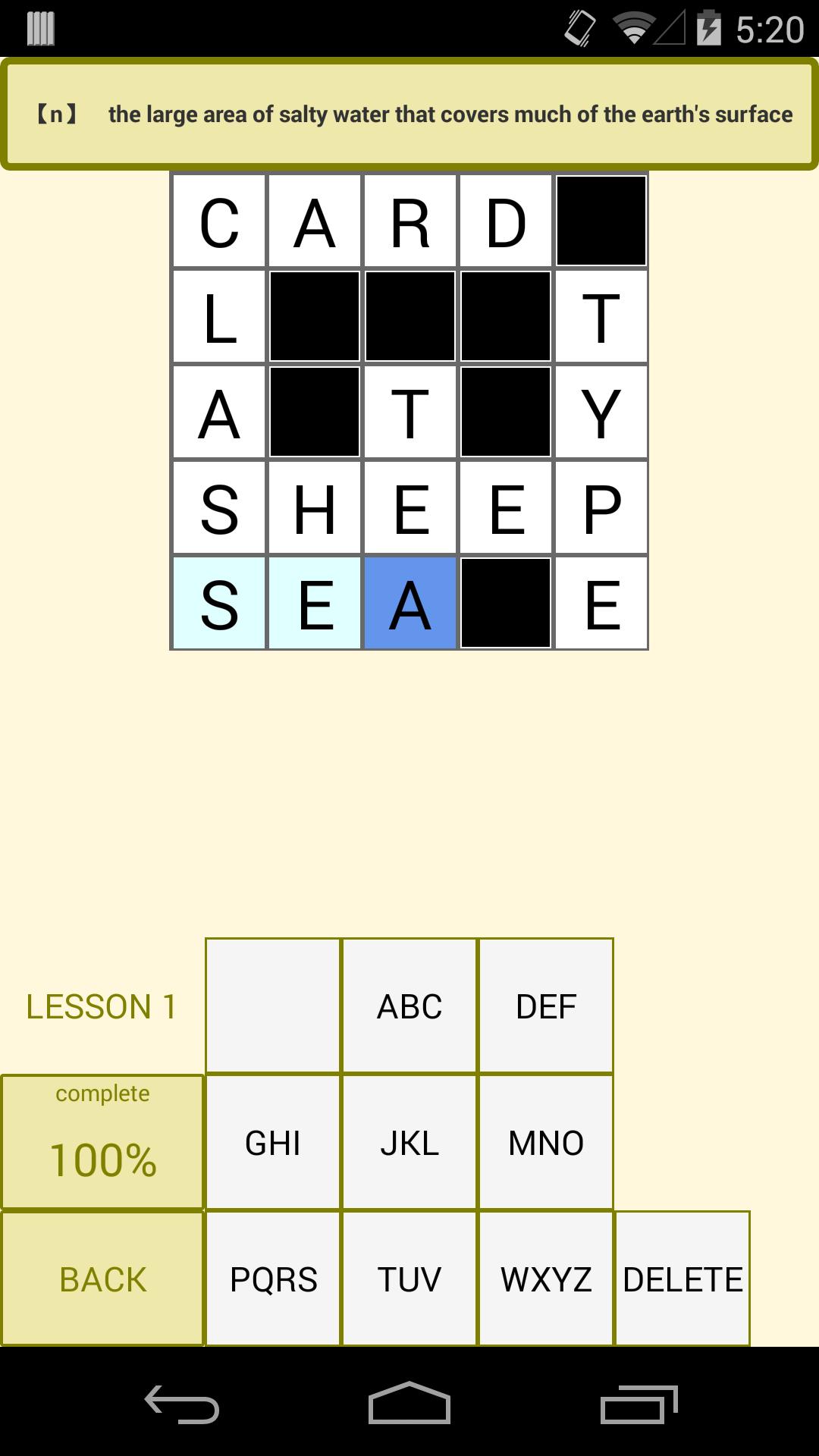 Easy English Crossword Puzzle