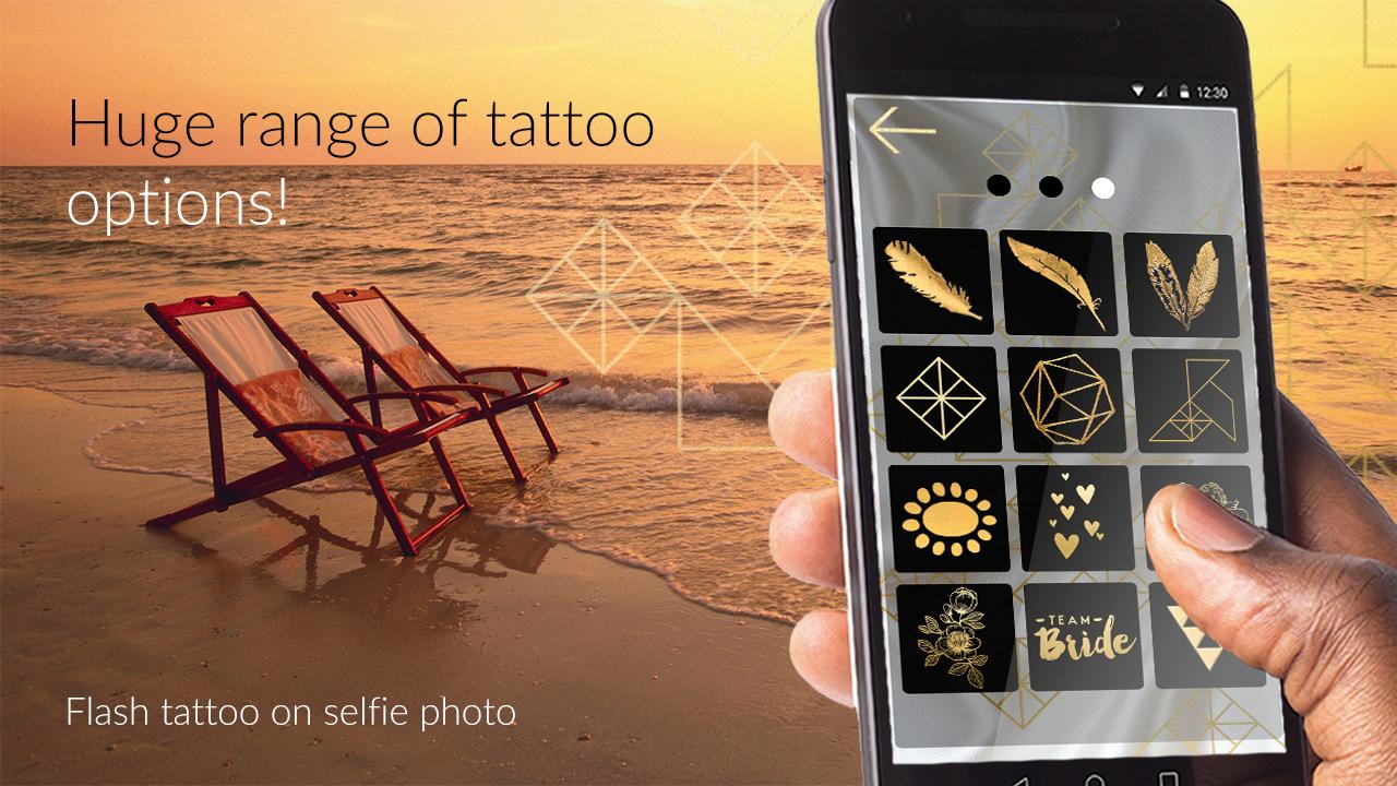 Flash tattoo on selfie photo