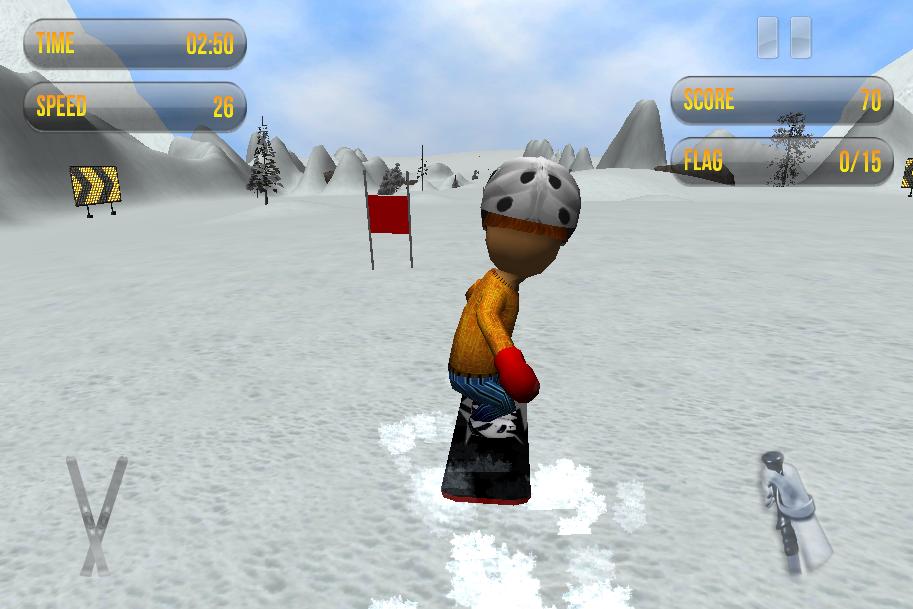 Ski Snowboarder Race