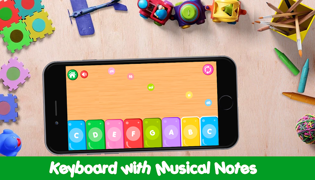 Infant piano with farm animals