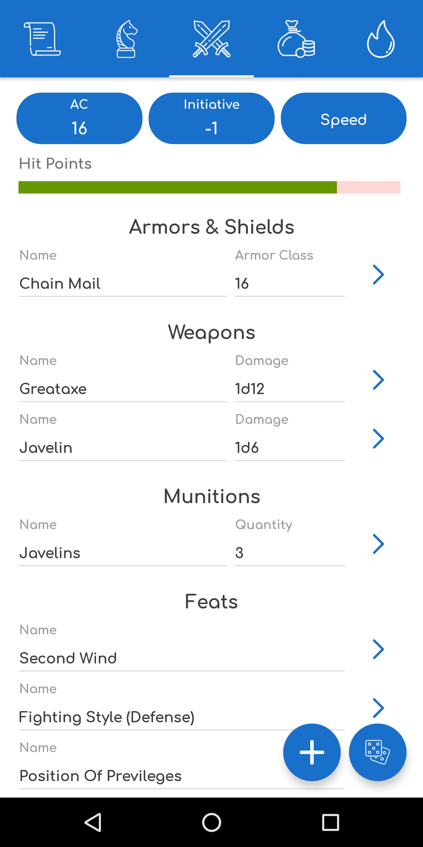 D20 - Dnd 5th Character Sheet