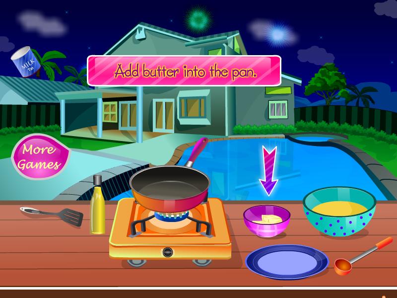 Chocolate crepes cooking games