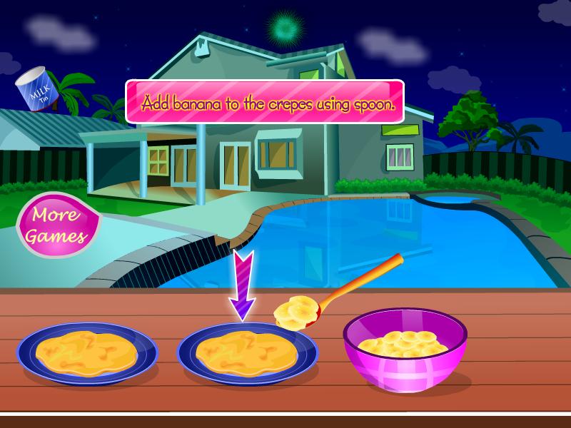 Chocolate crepes cooking games