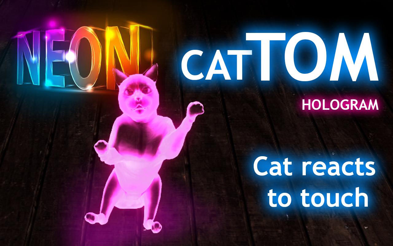 Neon Cat Tom Hologram