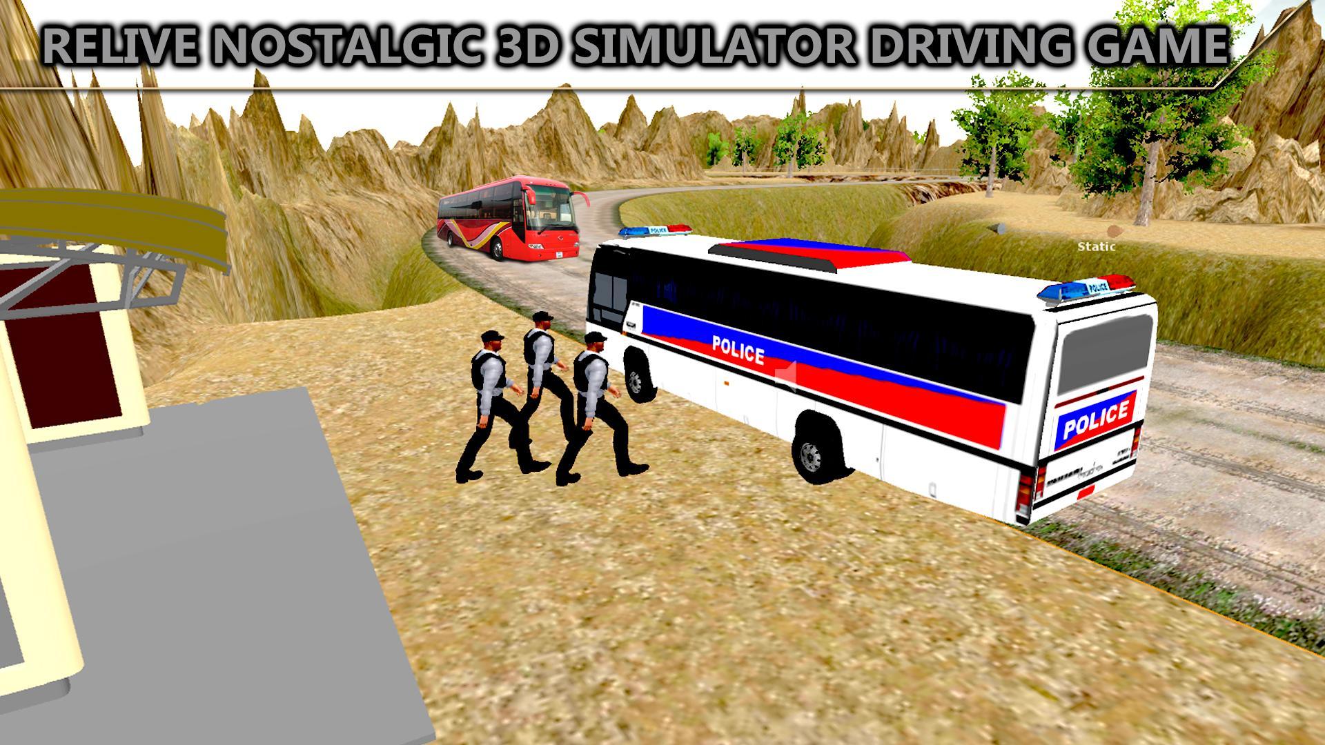 Offroad Police Bus Hill Driver