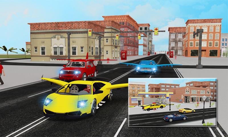 Flying Sports Car Racing 3D