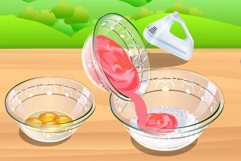 Strawberry Cake Cooking