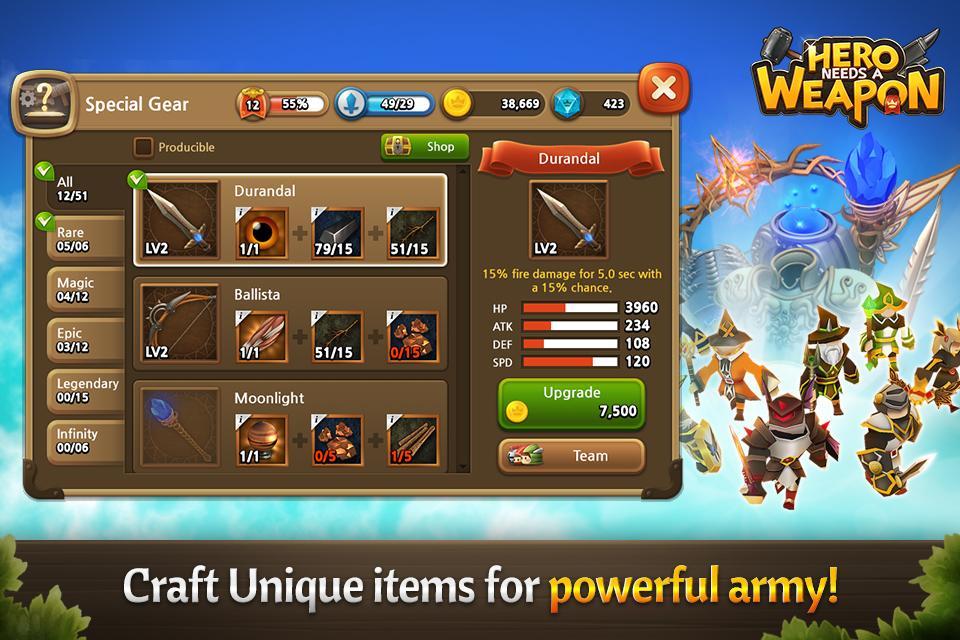 Hero needs a Weapon