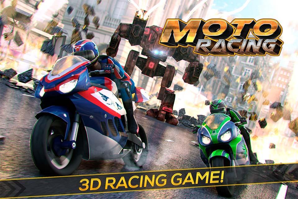 Moto Racing - Shooting Robots